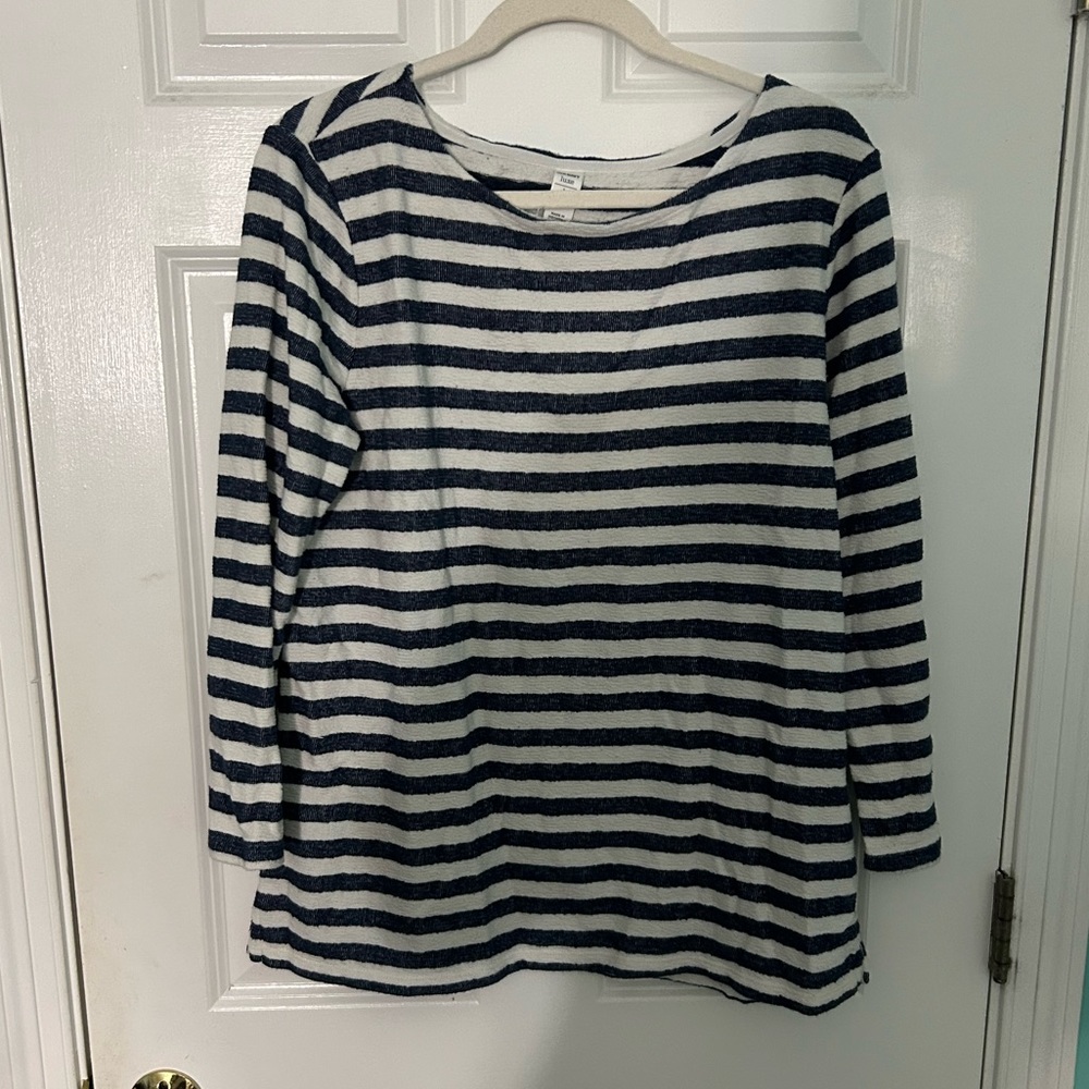 Blue and White Striped Shirt